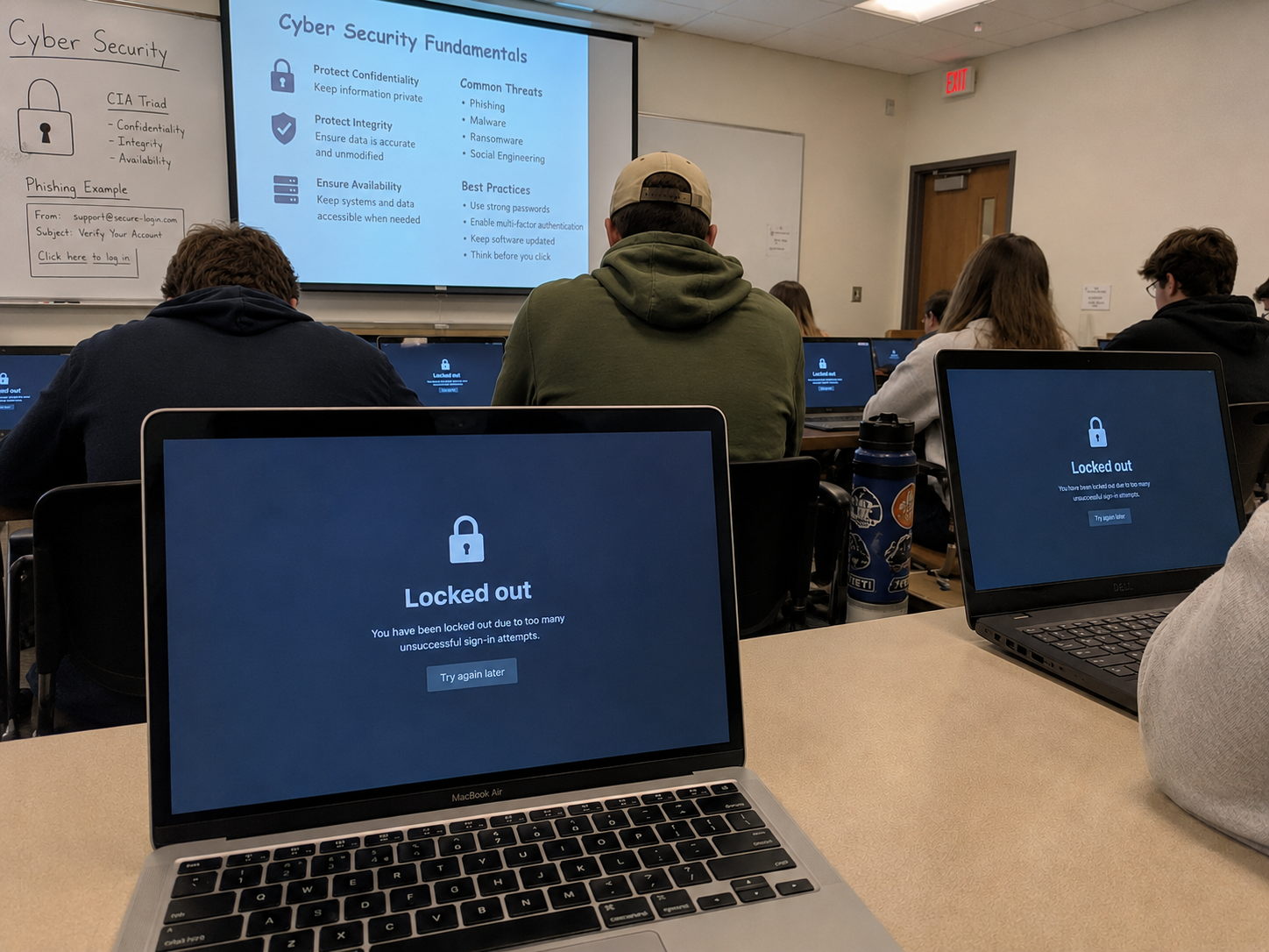 3f89562b-487c-4c1b-87f0-64c5e912dc71 Classroom of college students locked out of laptops due to cyberattack on software