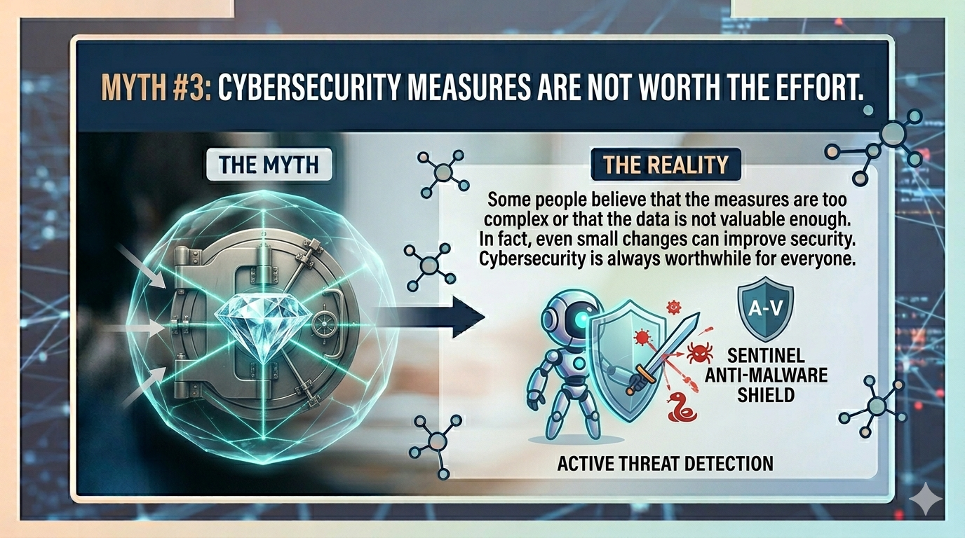 Infographic of Cybersecurity measures are not worth the effort.