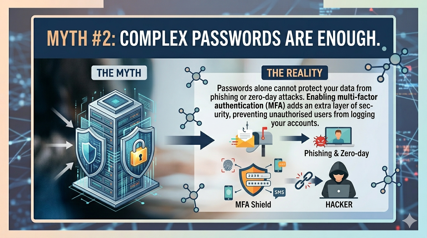Infographic of Complex passwords are enough.